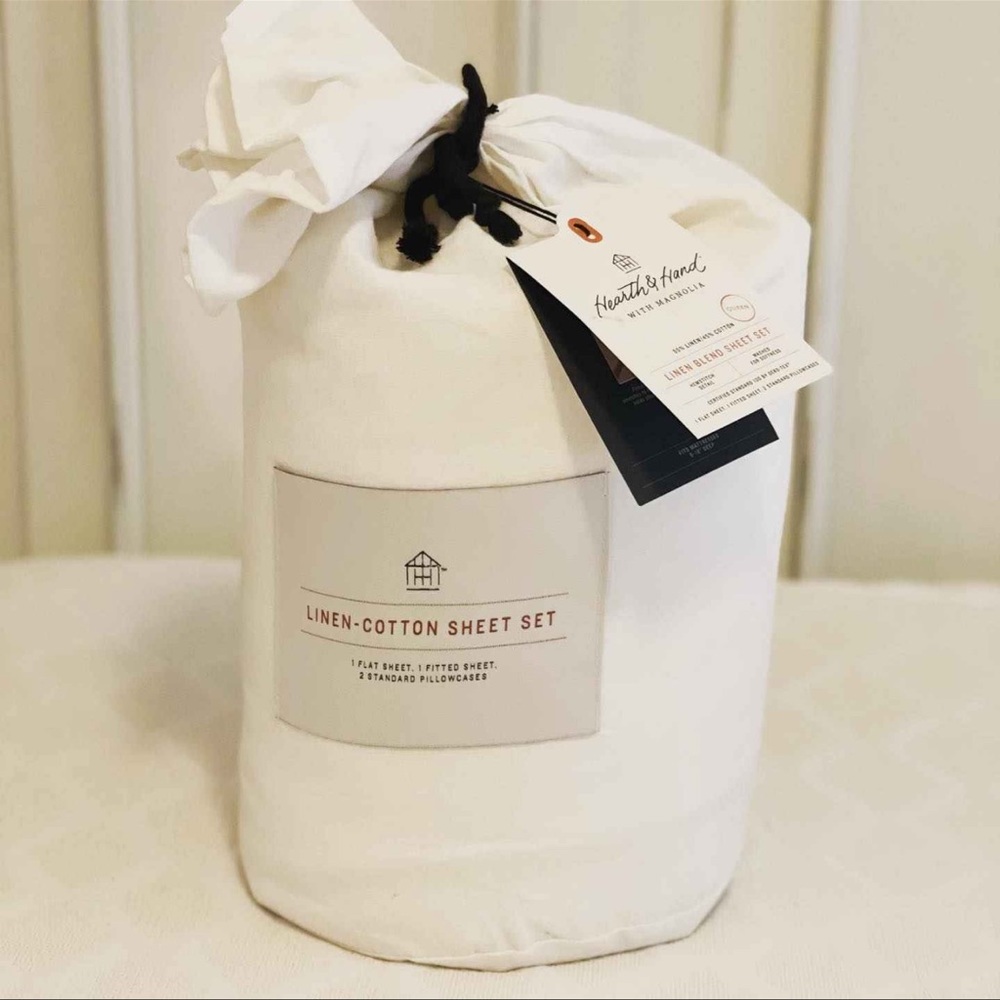 Linen Blend with Hem Stitch Sheet Set (Full Size) - Hearth & Hand™ with Magnolia